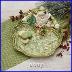 Holiday Home Green Santa Serving Decor Bowl, 13.5 Inch