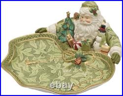 Holiday Home Green Santa Serving Decor Bowl, 13.5 Inch