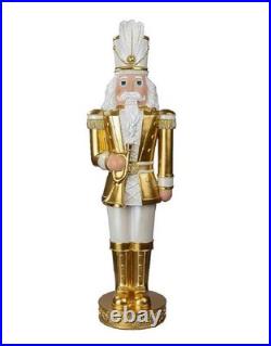 Holiday Living 3FT Freestanding Gold and White Nutcracker Holiday Decoration