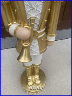 Holiday Living 3FT Freestanding Gold and White Nutcracker Holiday Decoration