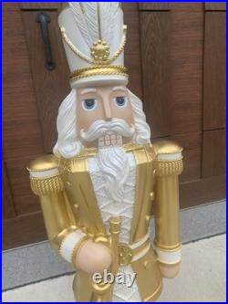Holiday Living 3FT Freestanding Gold and White Nutcracker Holiday Decoration