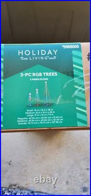 Holiday Living 3-Count Color Changing LED Lights String Christmas Trees 3-ft, 4