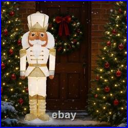 Holiday Living 6FT Freestanding Black Nutcracker Yard Decoration with White LED