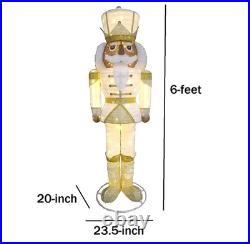 Holiday Living 6FT Freestanding Black Nutcracker Yard Decoration with White LED