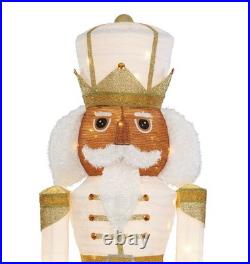 Holiday Living 6FT Freestanding Black Nutcracker Yard Decoration with White LED