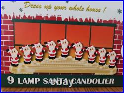 Holiday Splendor 9 Count Santa Light Candolier by Shiny Brite HTF RARE