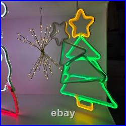 Holiday-Themed Neon Light Display with Gingerbread Man Santa Candy, PICK UP ONLY