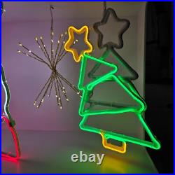 Holiday-Themed Neon Light Display with Gingerbread Man Santa Candy, PICK UP ONLY