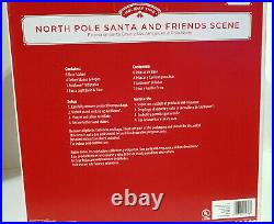 Holiday Time North Pole Santa And Friends Airblown Inflatable 6.5 Ft Wide