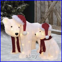 Holiday WInter Polar Bears LED Lighted Large Outdoor Christmas Decor NEW