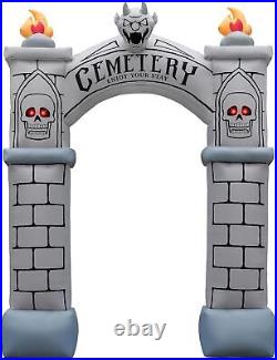 Holidayana Cemetery Halloween Inflatables 9ft Haunted Cemetery Archway with LEDs