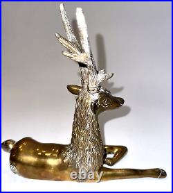 Hollywood Regency Vintage Cast Brass Deer Buck Stag MCM 10x9