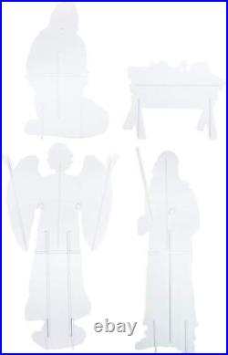 Holy Family Nativity Scene Outdoor Metal 4-Piece Set Includes Baby Jesus Jose Holy Family Nativity Scene Outdoor Metal 4-Piece Set Includes Baby Jesus Jose