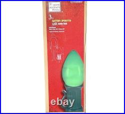 Home Accents 3 FT LED Jumbo GREEN Bulb Battery Operated Yard Decor Blow Mold