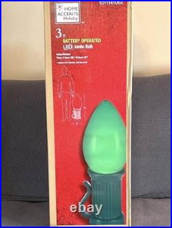 Home Accents 3 FT LED Jumbo GREEN Bulb Battery Operated Yard Decor Blow Mold