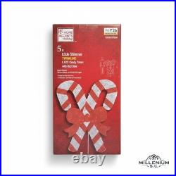 Home Accents 5ft Candy Canes Twinkling LED Icicle Shimmer Red Bow
