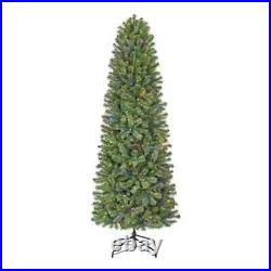 Home Accents 7.5ft. Festive Pine Slim LED Pre Lit Artificial Christmas Tree