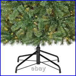 Home Accents 7.5ft. Festive Pine Slim LED Pre Lit Artificial Christmas Tree