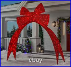 Home Accents 9.5 ft. Giant Twinkling LED Red Bow Archway Holiday Decoration NEW