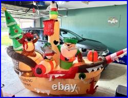 Home Accents Holiday 10ft LED Pirate Ship Shivering Timbers Christmas Inflatable