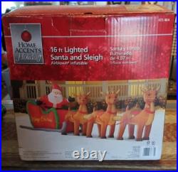 Home Accents Holiday 16 Ft Giant Santa Sleigh Reindeer Airblown Inflatable Gemmy Home Accents Holiday 16 Ft Giant Santa Sleigh Reindeer Airblown Inflatable Gemmy