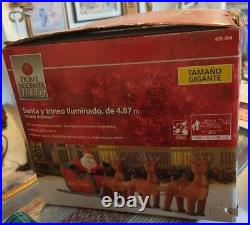 Home Accents Holiday 16 Ft Giant Santa Sleigh Reindeer Airblown Inflatable Gemmy Home Accents Holiday 16 Ft Giant Santa Sleigh Reindeer Airblown Inflatable Gemmy