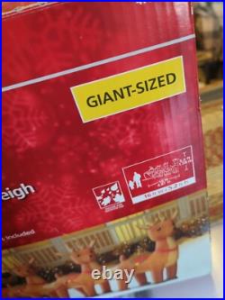 Home Accents Holiday 16 Ft Giant Santa Sleigh Reindeer Airblown Inflatable Gemmy Home Accents Holiday 16 Ft Giant Santa Sleigh Reindeer Airblown Inflatable Gemmy
