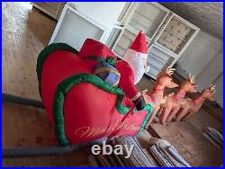 Home Accents Holiday 16 Ft Giant Santa Sleigh Reindeer Airblown Inflatable Gemmy Home Accents Holiday 16 Ft Giant Santa Sleigh Reindeer Airblown Inflatable Gemmy