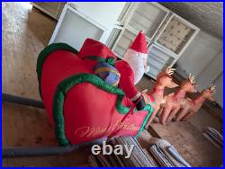 Home Accents Holiday 16 Ft Giant Santa Sleigh Reindeer Airblown Inflatable Gemmy Home Accents Holiday 16 Ft Giant Santa Sleigh Reindeer Airblown Inflatable Gemmy