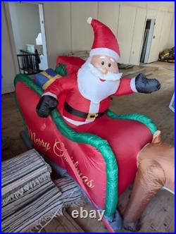 Home Accents Holiday 16 Ft Giant Santa Sleigh Reindeer Airblown Inflatable Gemmy Home Accents Holiday 16 Ft Giant Santa Sleigh Reindeer Airblown Inflatable Gemmy