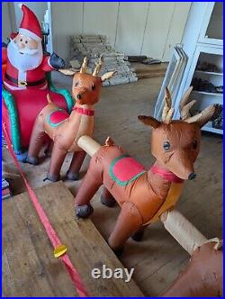 Home Accents Holiday 16 Ft Giant Santa Sleigh Reindeer Airblown Inflatable Gemmy Home Accents Holiday 16 Ft Giant Santa Sleigh Reindeer Airblown Inflatable Gemmy
