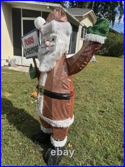 Home Accents Holiday 5 Ft. LED Santa With Merry Christmas & Sign Outside Deco