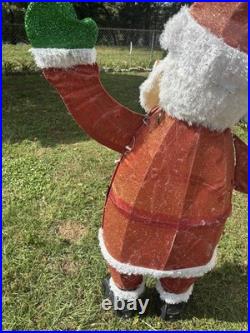 Home Accents Holiday 5 Ft. LED Santa With Merry Christmas & Sign Outside Deco