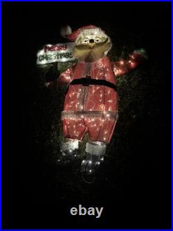 Home Accents Holiday 5 Ft. LED Santa With Merry Christmas & Sign Outside Deco
