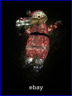 Home Accents Holiday 5 Ft. LED Santa With Merry Christmas & Sign Outside Deco