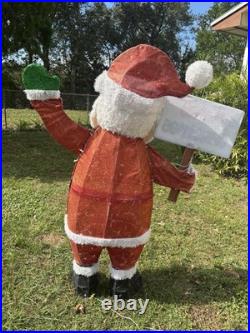 Home Accents Holiday 5 Ft. LED Santa With Merry Christmas & Sign Outside Deco