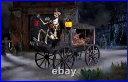 Home Accents Holiday 5 ft. Animated LED Hearse And 5.5 Ft. LED Skeleton Pony