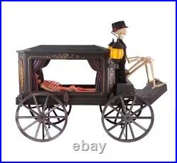 Home Accents Holiday 5 ft. Animated LED Hearse And 5.5 Ft. LED Skeleton Pony