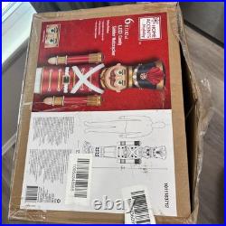 Home Accents Holiday 6 ft LED Candy Soldier Nutcracker Open box