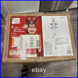Home Accents Holiday 6 ft LED Candy Soldier Nutcracker Open box
