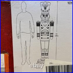 Home Accents Holiday 6 ft LED Candy Soldier Nutcracker Open box