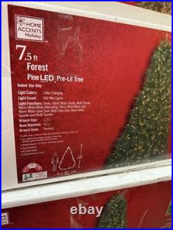 Home Accents Holiday 7.5ft Forest Pine LED Pre-Lit Artificial Christmas Tree T16