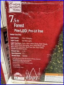 Home Accents Holiday 7.5ft Forest Pine LED Pre-Lit Artificial Christmas Tree T16