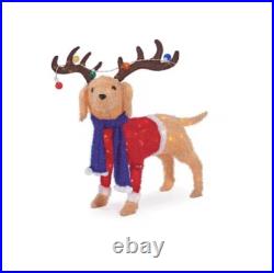 Home Accents Holiday Christmas LED Tinsel Golden Retriever Yard Sculpture