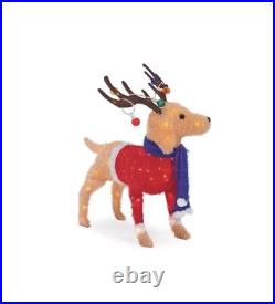 Home Accents Holiday Christmas LED Tinsel Golden Retriever Yard Sculpture