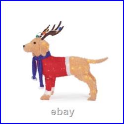 Home Accents Holiday Christmas LED Tinsel Golden Retriever Yard Sculpture