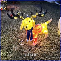 Home Accents Holiday Christmas LED Tinsel Golden Retriever Yard Sculpture