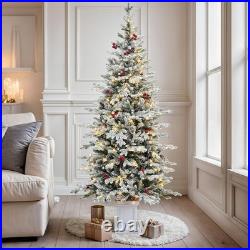 Home Christmas Tree with 6FT Pre-Decorated Red Berries