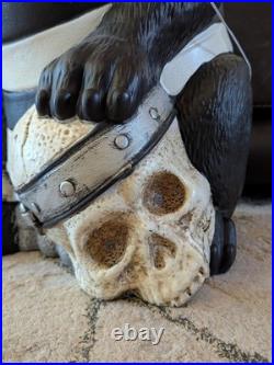 Home Depot 2.5 Ft French Bulldog Home Accents Halloween Dog Prisoner w Skull LED