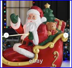 Home Depot 9 ft Giant-Sized LED Santa's Sleigh with Reindeer Holiday NEW